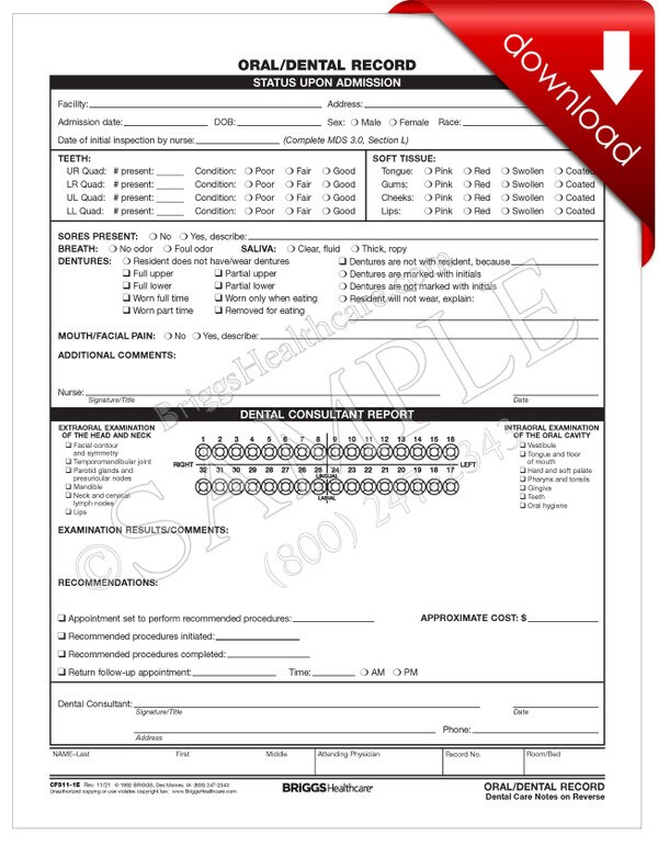 Oral/Dental Record DIGITAL FORM